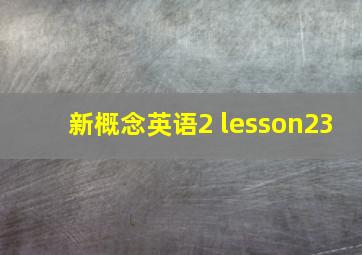 新概念英语2 lesson23